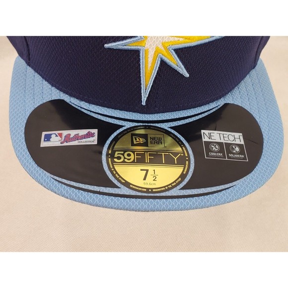 New Era Tampa Bay Rays GAME 59Fifty Fitted Hat Navy Blue MLB Cap 7 1/2 NWT - Picture 2 of 10
